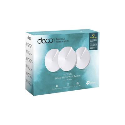 Kit 3 Routers Inalámbricos Mesh Interior Para Hogar / Doble Banda Wi-fi 5 Ac1300 Mbps / 2 Puerto Gigabit Wan/lan / 4 Antenas Internas / Administración Mediante La App Deco (ios, Android) / Protección Homecare