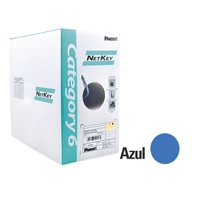 Bobina De Cable Utp 305 M. De Cobre, Netkey, Reelex, Azul, Categoría 6 (24 Awg), 1000mbps, Pvc (cm), De 4 Pares