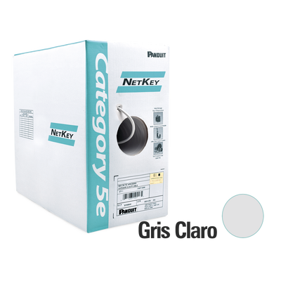 Bobina De Cable Utp 305 M. De Cobre, Netkey, Gris Claro, Categoría 5e (24 Awg), Pvc (cm), De 4 Pares