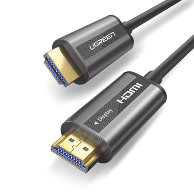 Cable Hdmi De 30 Metros Por Fibra Óptica 4k@60hz | Fibra De 4 Núcleos + Cobre Estañado De 7 Núcleos | Compatible Con Hdmi 2.0 | Alta Velocidad 18 Gbps | 3d | Hdr | Carcasa De  Zinc | Premium | 2 Años De Garantía.