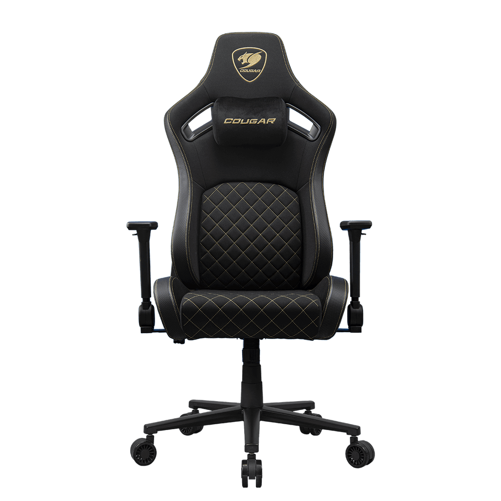 Silla Cougar Defensor Gold F Black Cuero Sintetico / Tipo Lino  120kg