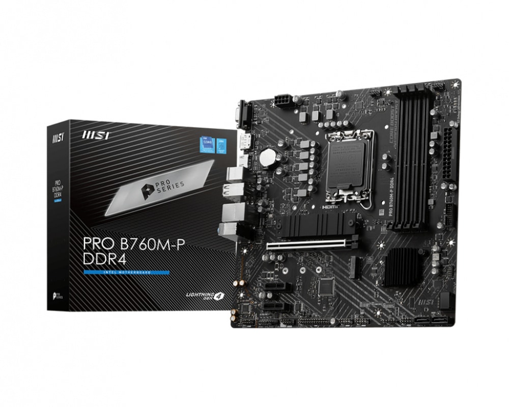 Tarjeta Madre Msi Pro B760m-p Ddr4 Intel Soc1700 Ddr4 M.2 Usb-c Atx
