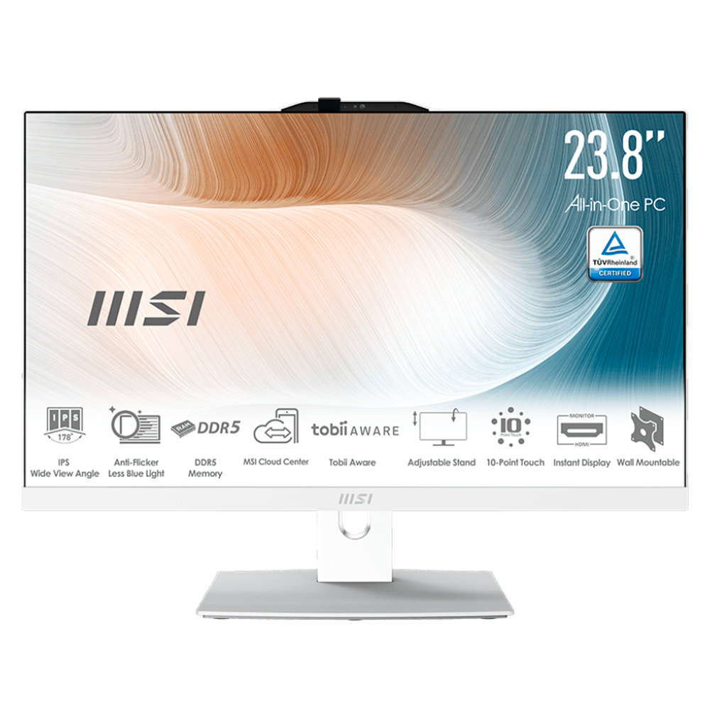 All In One Msi 23.8/fhd/mtouch/core 3-100u/8gb/512gbssd//w11h/ Blanca