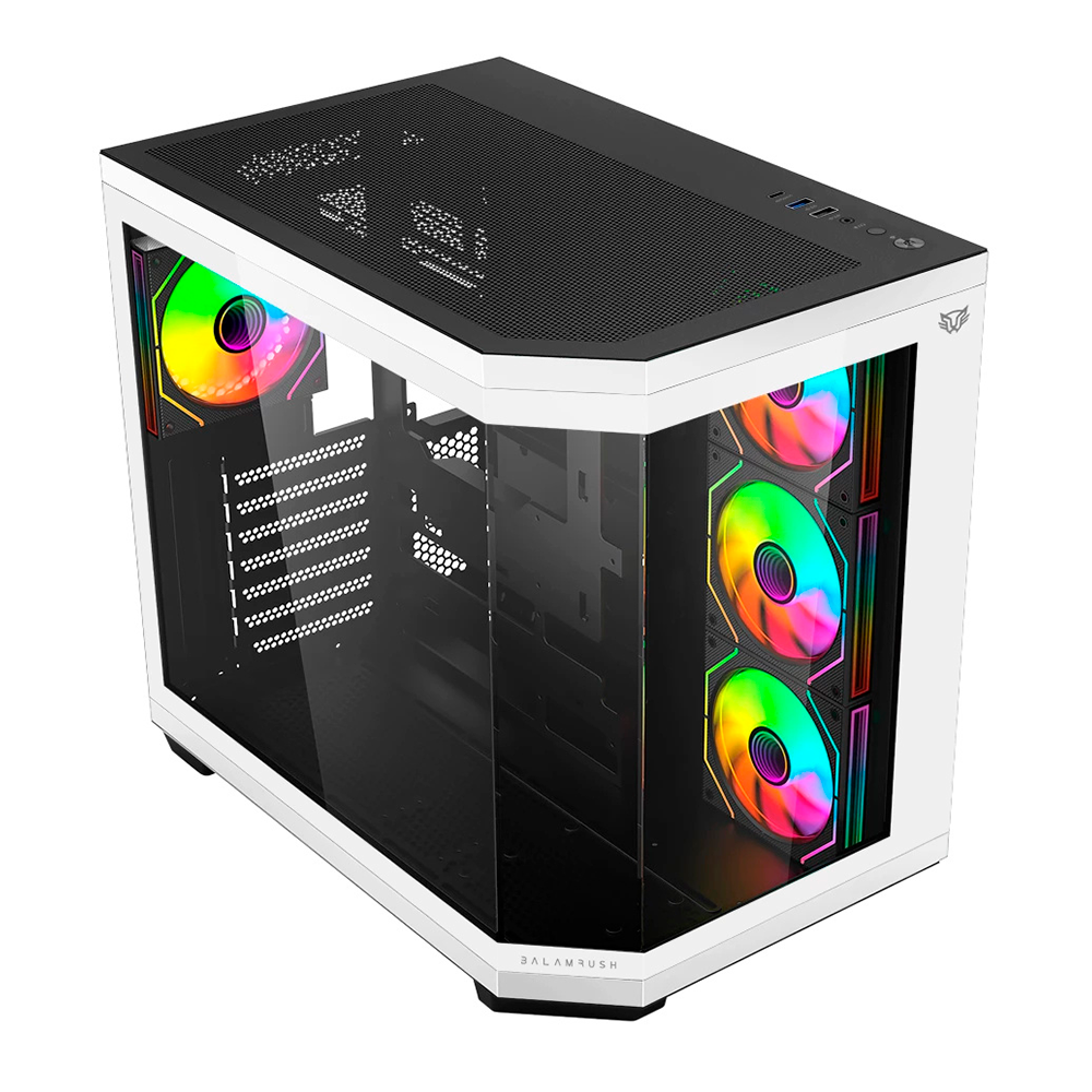 Gabinete Balam Rush Tank 9600 M-atx Cristal Argb B/n Br-938693