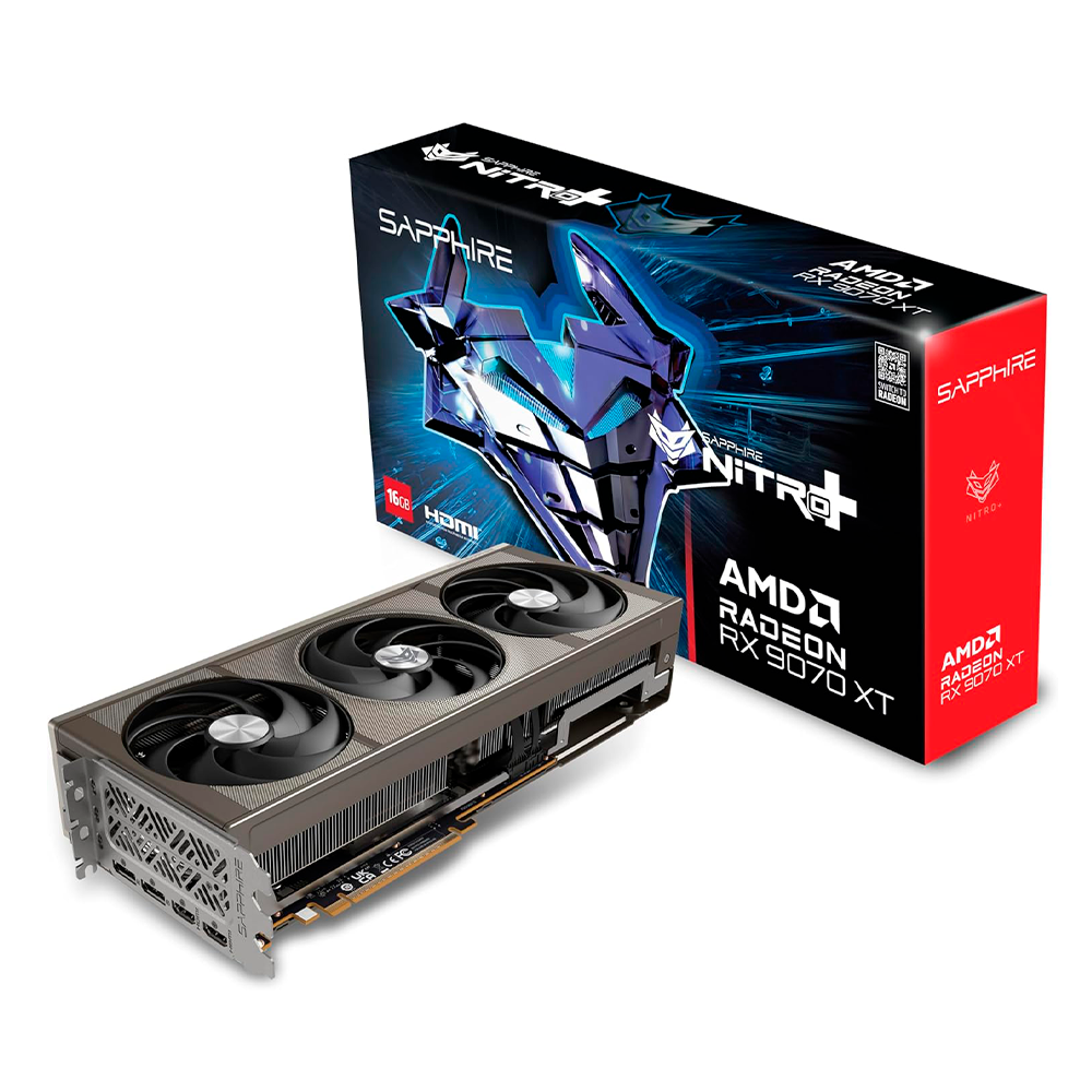 Tarjeta De Video Sapphire Amd Radeon Rx 9070 Xt Nitro+ Triple Fan / 16gb/ Gddr6/ Pcie 5.0/256