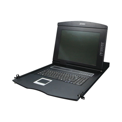 Switch Kvm Con Monitor De 17"con Teclado Y Trackpad Para Rack De 1u De Cuatro Postes, 8 Puertos Vga Para Acceder Y Controlar Hasta 8 Computadoras Desde Una Sola Consola