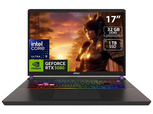 Laptop MSI Vector 17 HX AI A2XW 17" 2560x1440, Intel Core Ultra 9 275HX, NVIDIA GeForce RTX 5080, 32GB, 1TB SSD, Windows 11 Pro, Español
