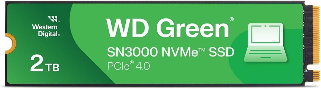 Unidad De Estado Solido Ssd Interno Wd Green Sn3000 2tb M.2 2280 Nvme Pcie Gen4 X4 Lect.5000mbs