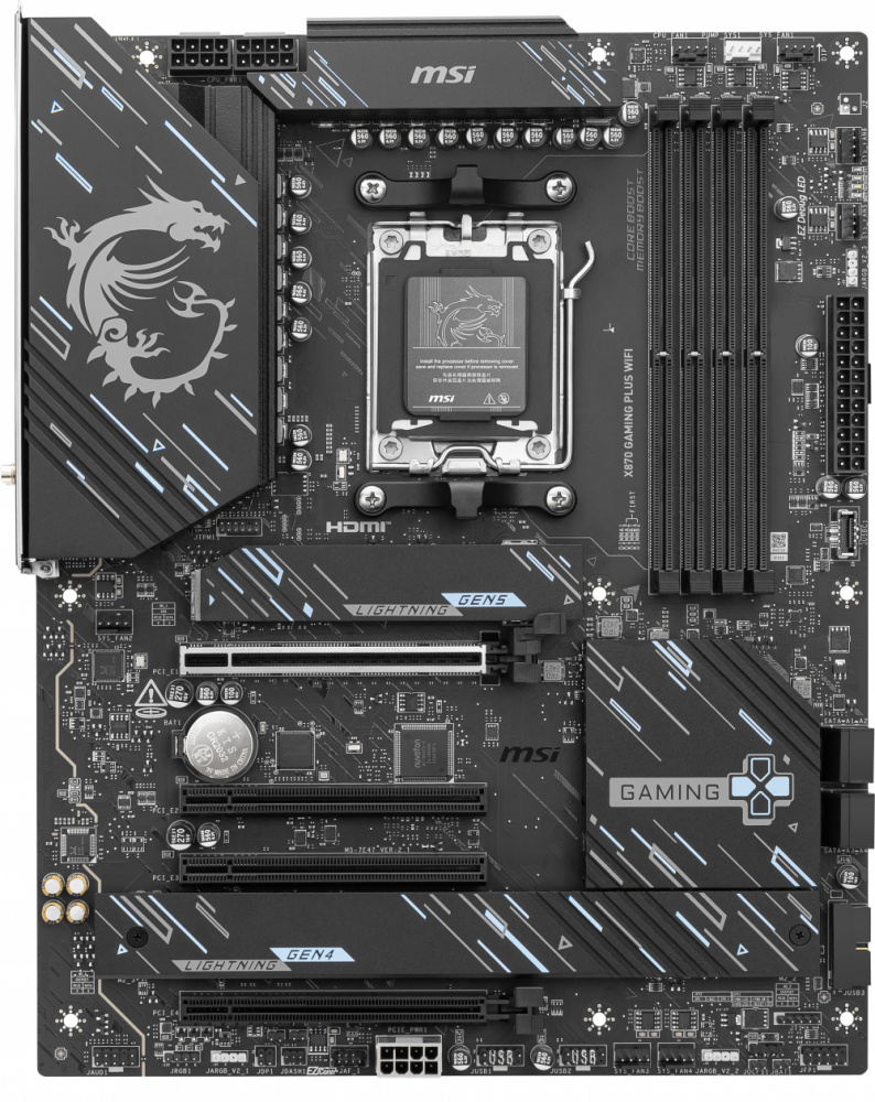 Tarjeta Madre MSI X870 GAMING PLUS WIFI, ATX, Socket AM5, AMD X870, 256GB DDR5, HDMI/DP para AMD
