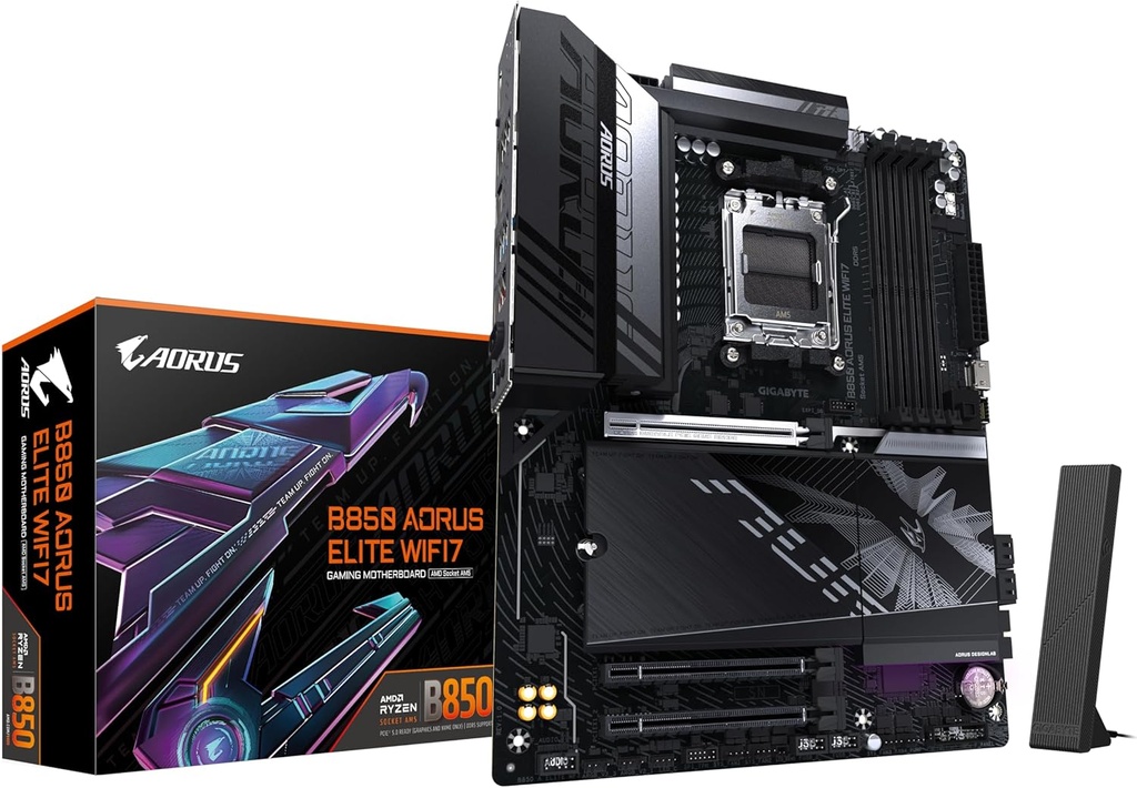 Tarjeta Madre Gigabyte B850 Aorus Elite Wifi7 / Socket Amd Am5 / Ddr5 8200 / Hdmi / Wifi7 / Atx /