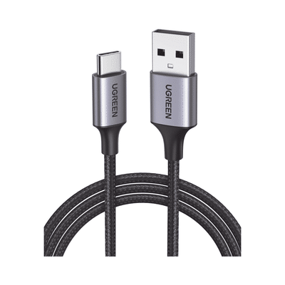 Cable Usb-a A Usb-c | 2 Metros | Transferencia De Datos De 480 Mbps | Carga Rápida | Qc 4.0/3.0/2.0 | Fpc | Afc | Protección Integrada | Caja De Aluminio | Nylon Trenzado | Color Negro.
