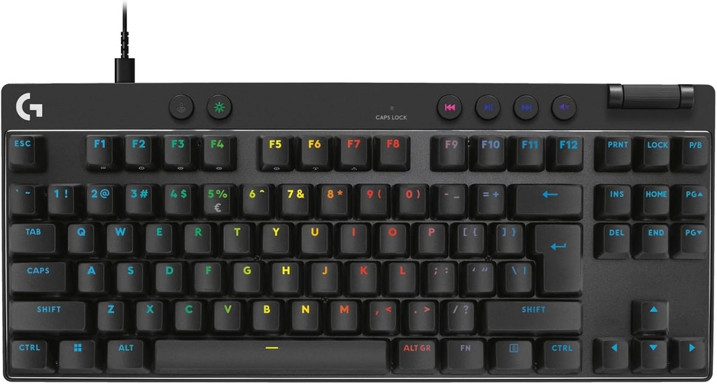Teclado Gaming Logitech Pro X Tkl Rapid Usb Rgb Negro