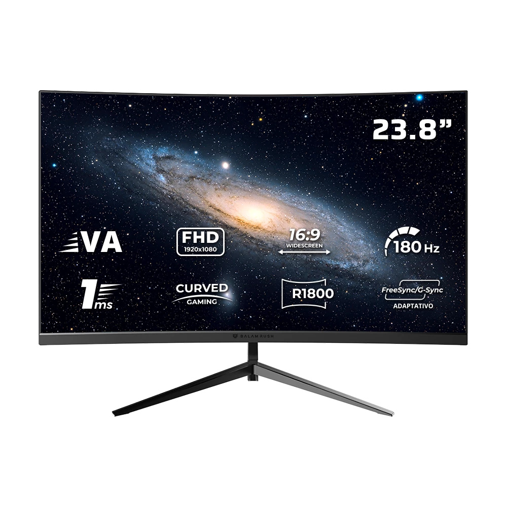 Monitor Gamer Balam Rush Andromeda Mag24y / Curvo / 23.8 Pulg / Panel Va / Full Hd / 180 Hz / 1 Ms /