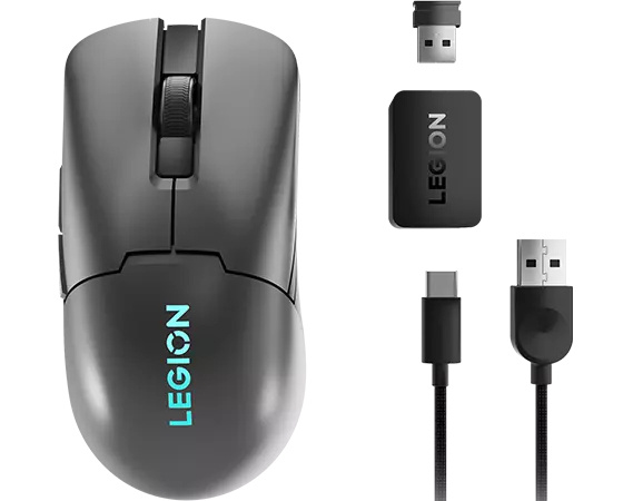 Mouse Lenovo Legion M600s Qi Inalambrico / Botones Programables / Retroiluminacion / Gris Tormenta
