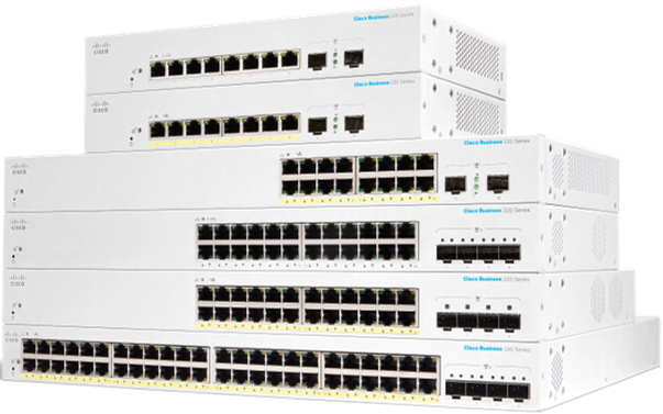 Switch Cisco Gigabit Ethernet Business CBS220, 48 Puertos PoE 10/100/1000 + 4 Puertos SFP, 382W,104 Gbit/s, 8.192 Entradas - Administrable