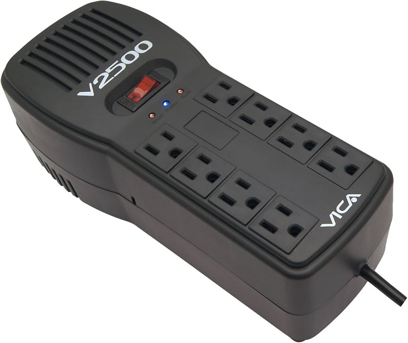 Regulador Elect Vica, 2500va/1500w, 8 Cont Nema 5-15r/rj11/rj45 (v2500