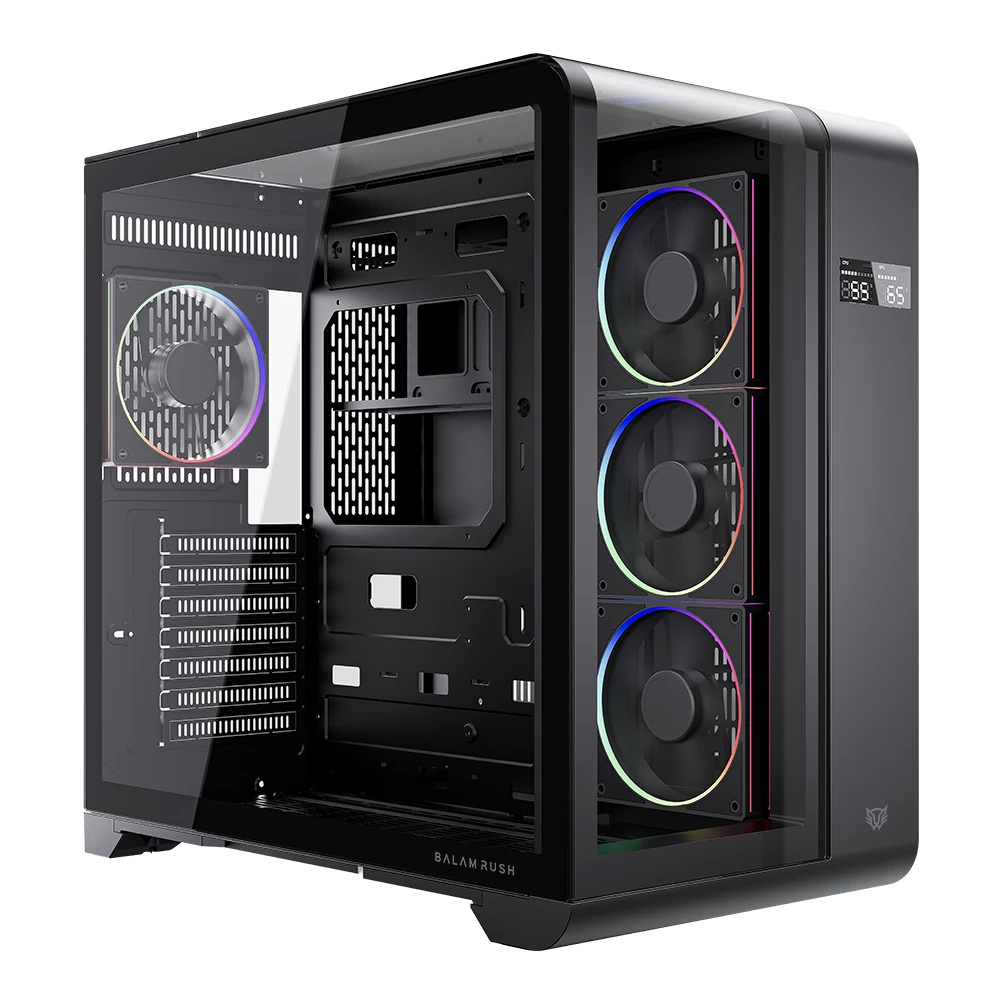 Gabinete Balam Tank Expert Curve 7400 M-atx Display Argb Negro Br-941594