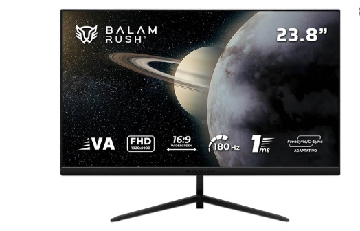 Monitor Gamer Plano Balam Rush Titan 23.8" Fhd 180hz Negro