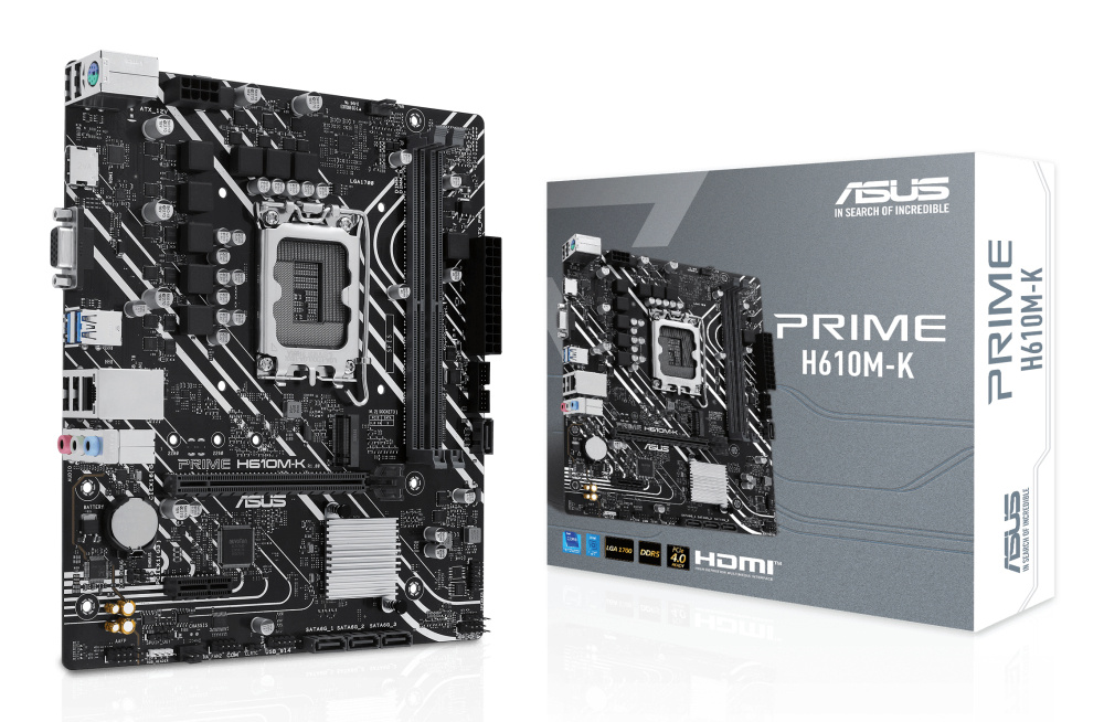 Tarjeta Madre Asus H610 Intel S-1700 12a Gen/2x Ddr5 5600/hdmi/d-sub/m.2/2x Usb3.2/micro Atx/gama Basica