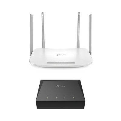 Kit De Onu Gigabit Xz000g3 Con Router Router Inalámbrico Isp Doble Banda Ac, Hasta 1167 Mbps, 4 Antenas Externas Omnidireccional, Puertos Gigabit