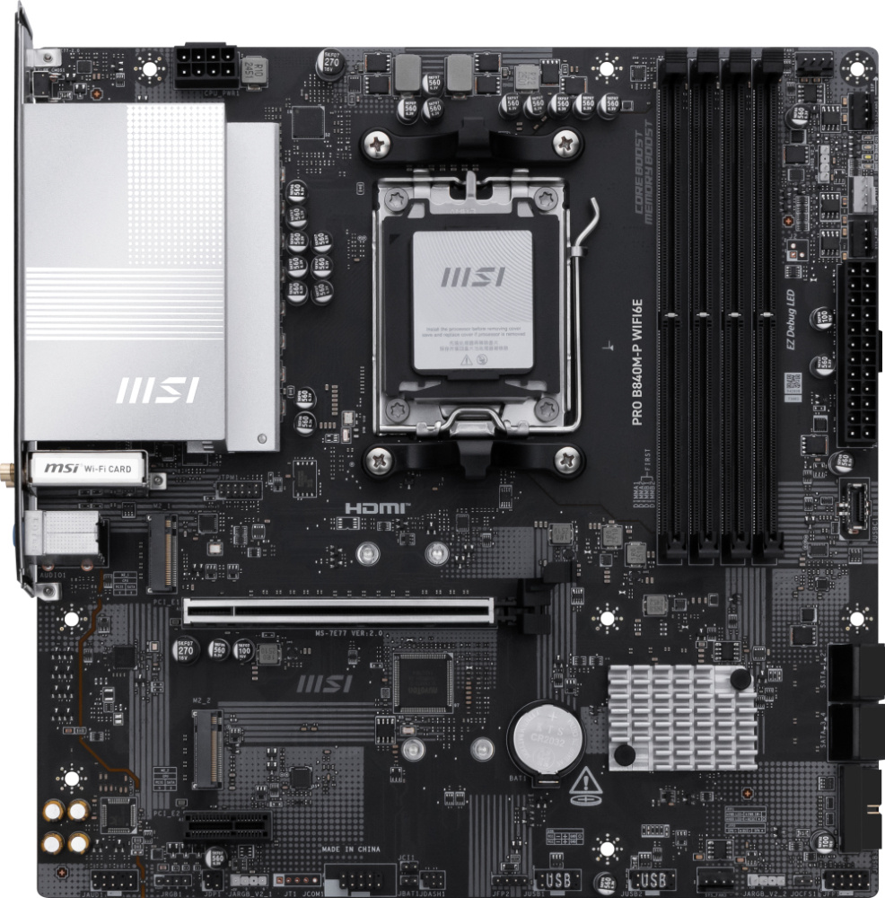 Mb Msi Pro B840m-p Wifi6e Am5 Ddr5 Atx