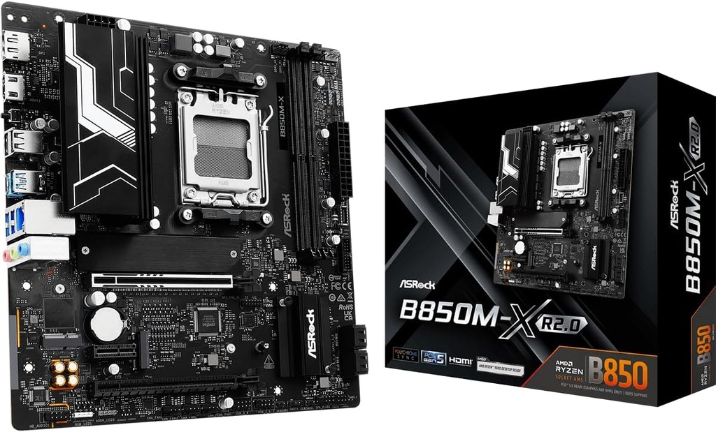 Mb Asrock B850m-x R2.0/am5 Ryzen Series 9000, 8000 Y 7000/ddr5 8200 Mhz/ Pcie Gen5(m.2)/1 Pcie