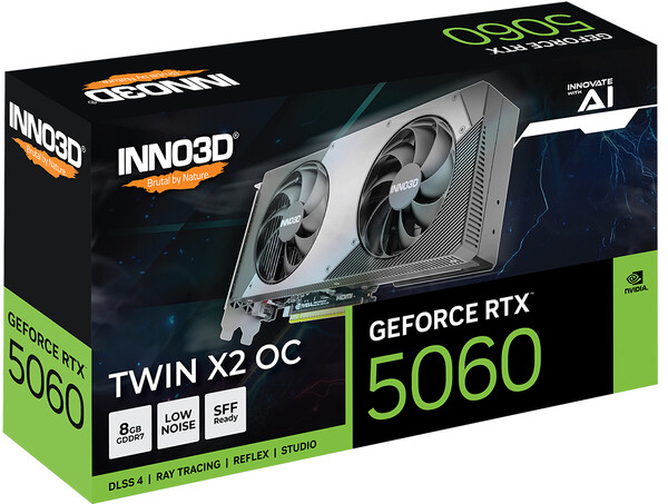 Gpu Inno3d Nvidia Geforce Rtx 5060 Twin X2 Oc 8gb Gddr7 128bit Pci Express 5.0 Black