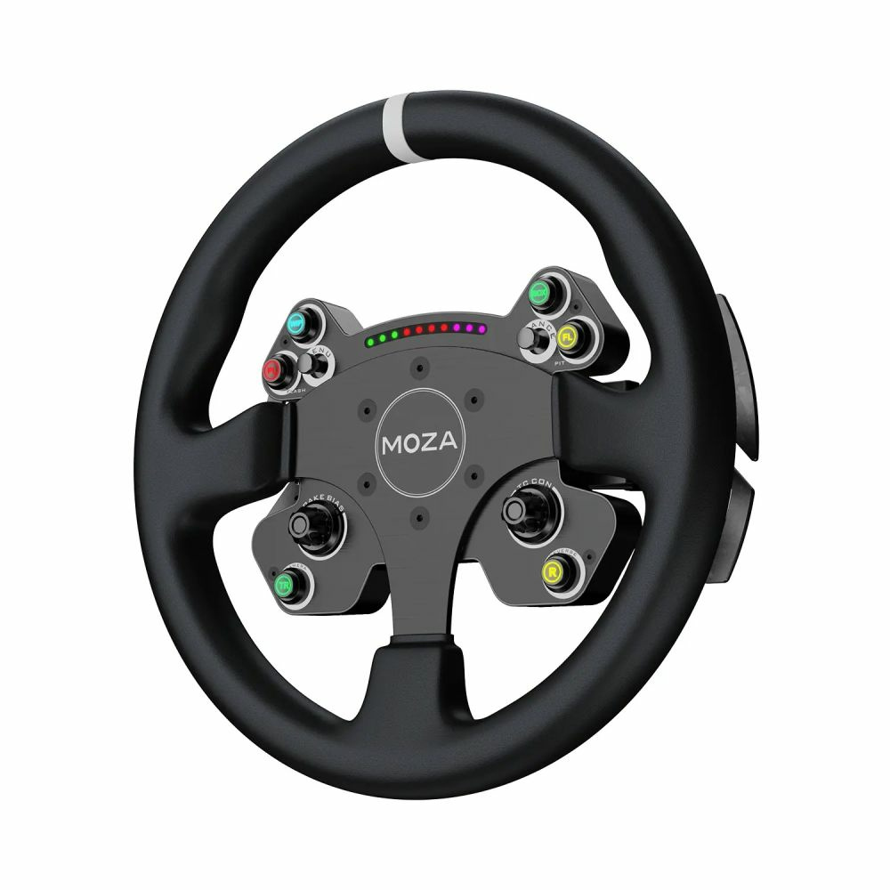 MOZA CS V2P — Volante de 13" con Paletas Magnéticas, Luces RGB y Diseño Profesional