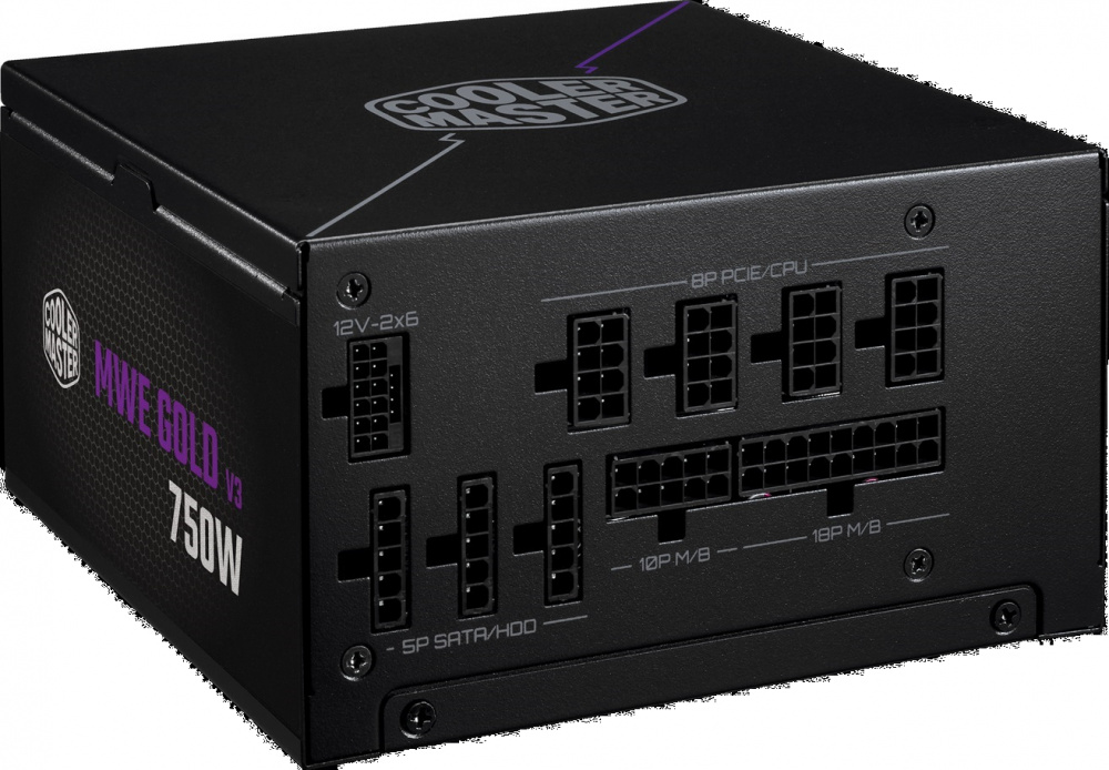 Fuente De Poder Cooler Master 750w / Negro / Mwe V3 Atx 3.1/80plus Gold Certificada/ Modular /gamer