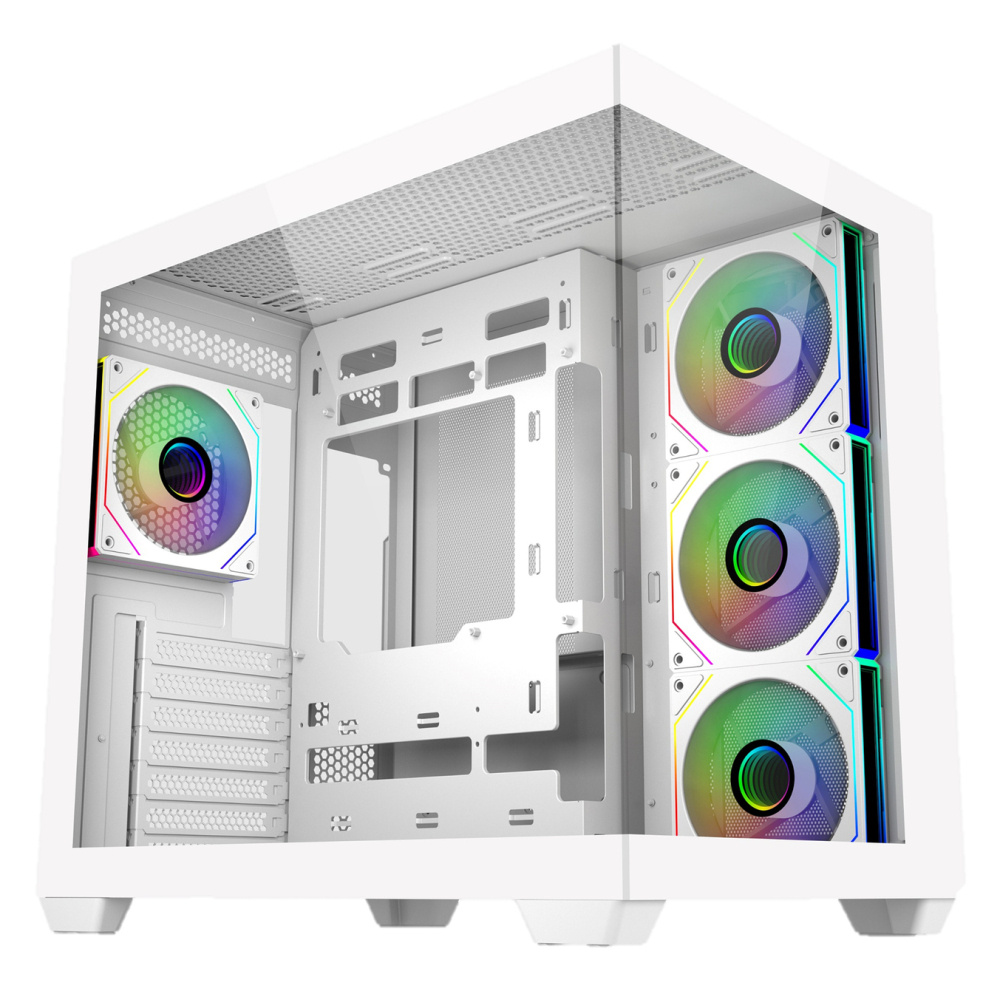 Gabinete Cooler Master Elite 681,/ Doble Camara / Argb Fan 4 / Blanco / Itx / Micro-atx / Atx /