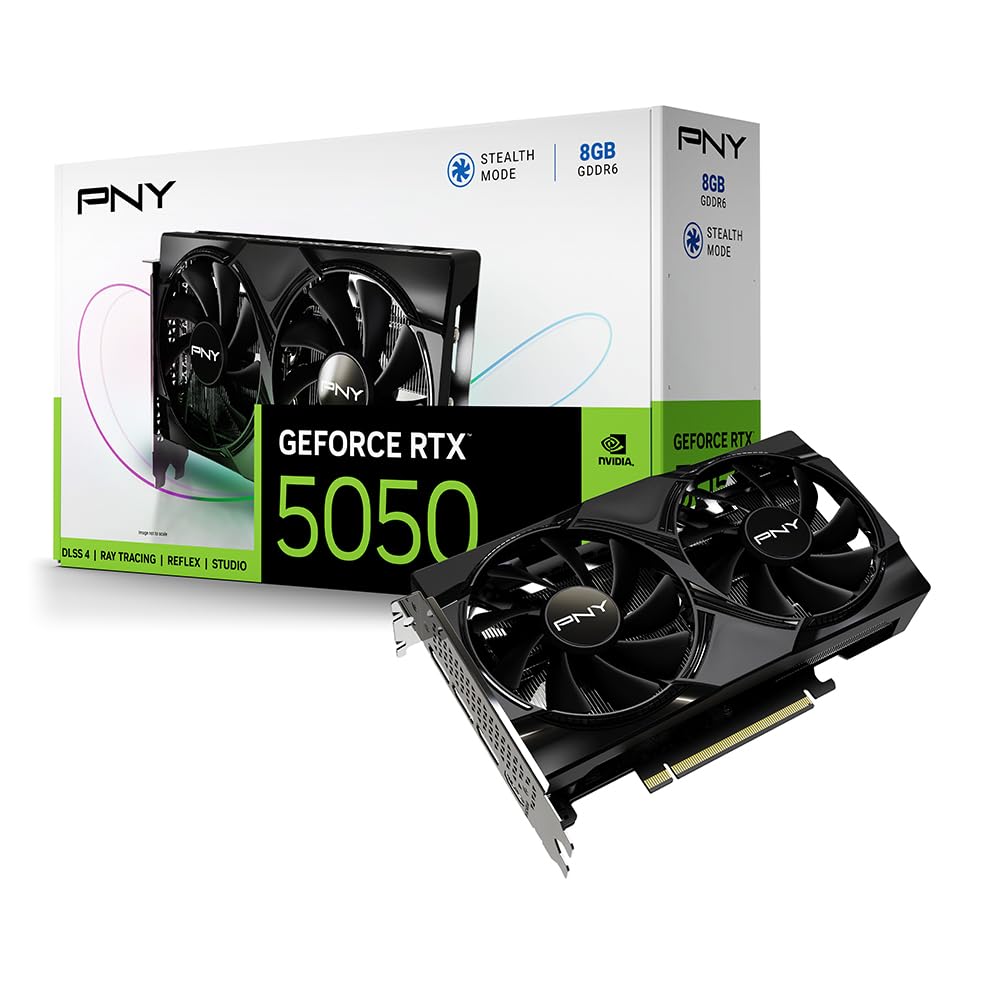 Tarjeta De Video Pny Geforce Rtx 5050 Dual Fan 8g Ddr6 Pcie 5.0 Fp4 Dlss 4 Gama Media Gamer