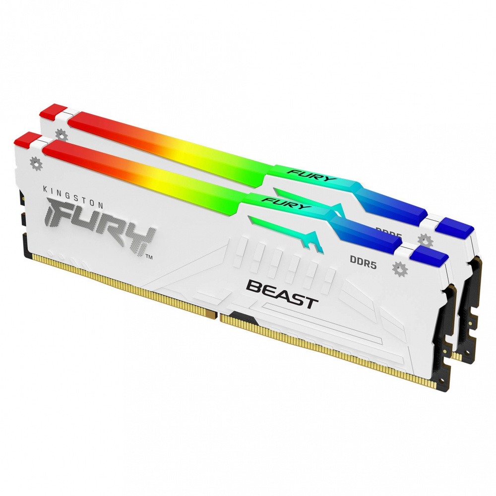 KINGSTON DDR5 32GB 5600MTs DIMM FURY BEAST WHITE RGB EXPO KIT (2x16GB) KF556C36BWEAK2-32