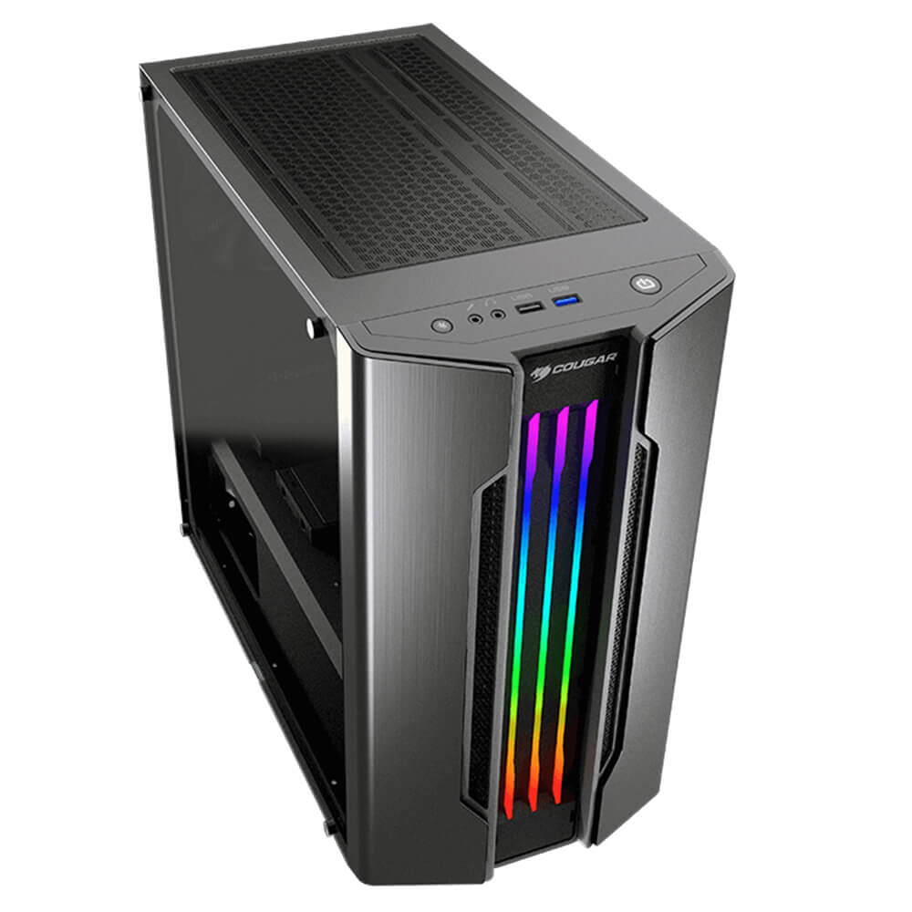 GABINETE COUGAR GEMINI M IRON RGB CRSITAL TEMPLADO PUE