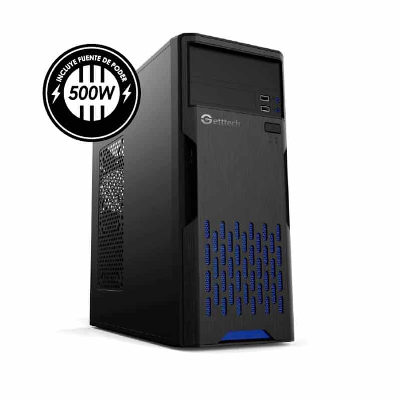GABINETE GETTTECH ATX/mATX FUENTE 500W NEGRO GG1801 pue