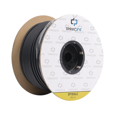 Carrete De Fibra Óptica Monomodo Con Conectores Lc-lc Duplex, Reforzada Con Kevlar, De 150 Metros (492.13 Pies), Para Instalaciones Subterráneas Por Tubería