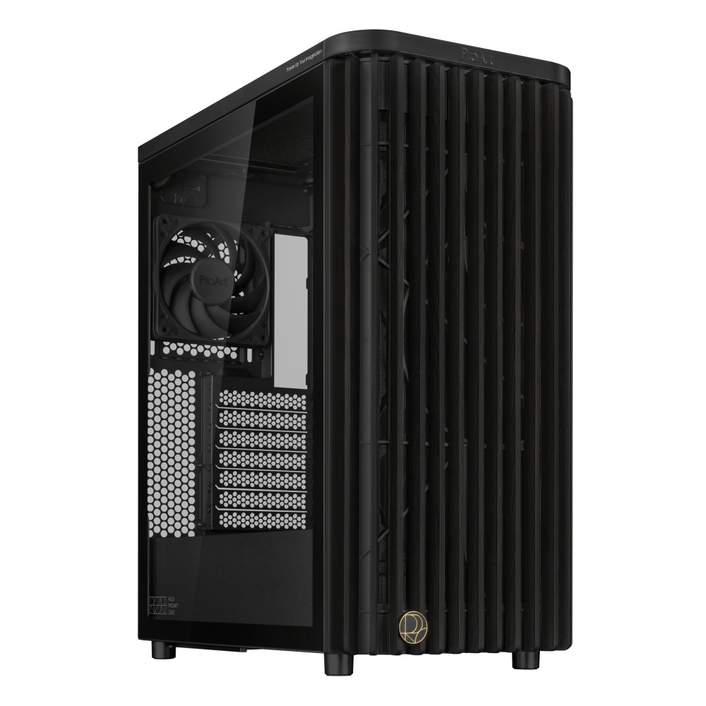 GABINETE ASUS PROART PA401 CON PANEL DE VIDRIO ATX 7 RANURAS 3 USB PA401 BK WOOD TG