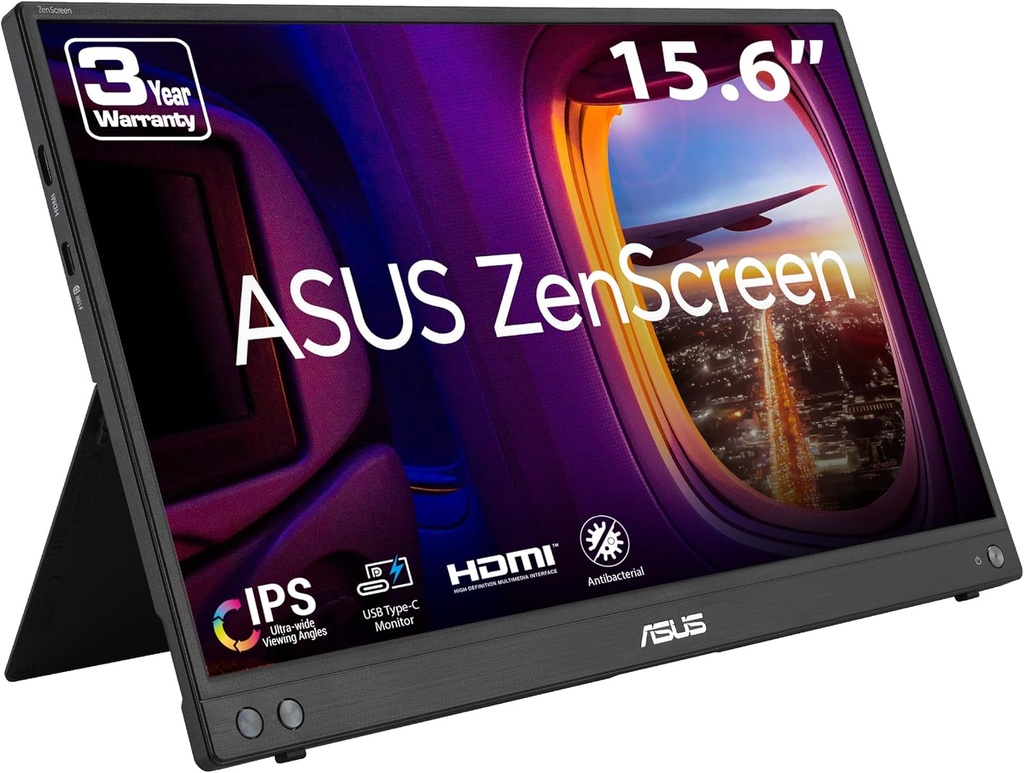 Monitor Portatil Asus Zenscreen Mb16ahv /15.6 /1920x1080 /tr 5ms /60hz /mini Hdmi /2x Dp Tipo-c /eye