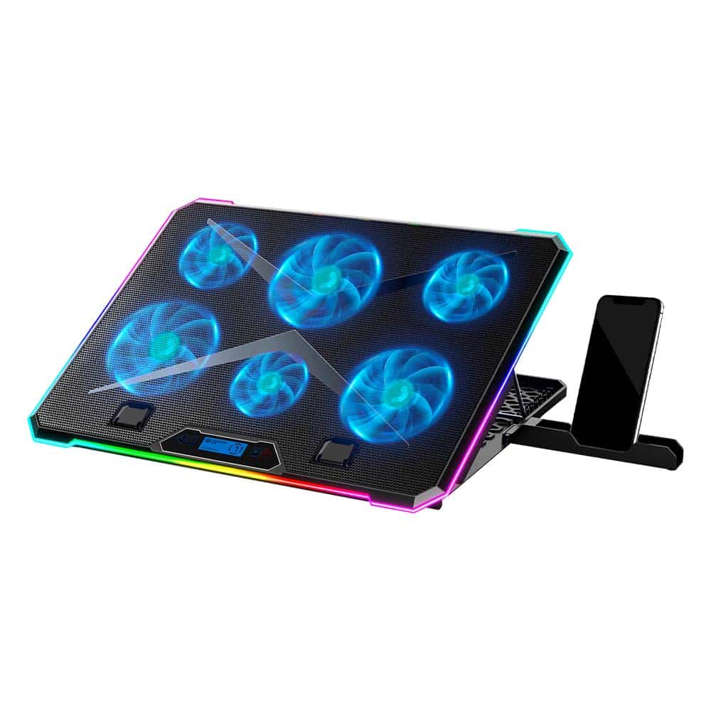 Base Enfriadora Balam Rush Ef707 Lap 15-17" 6 Vent Rgb Negro (br-937429)