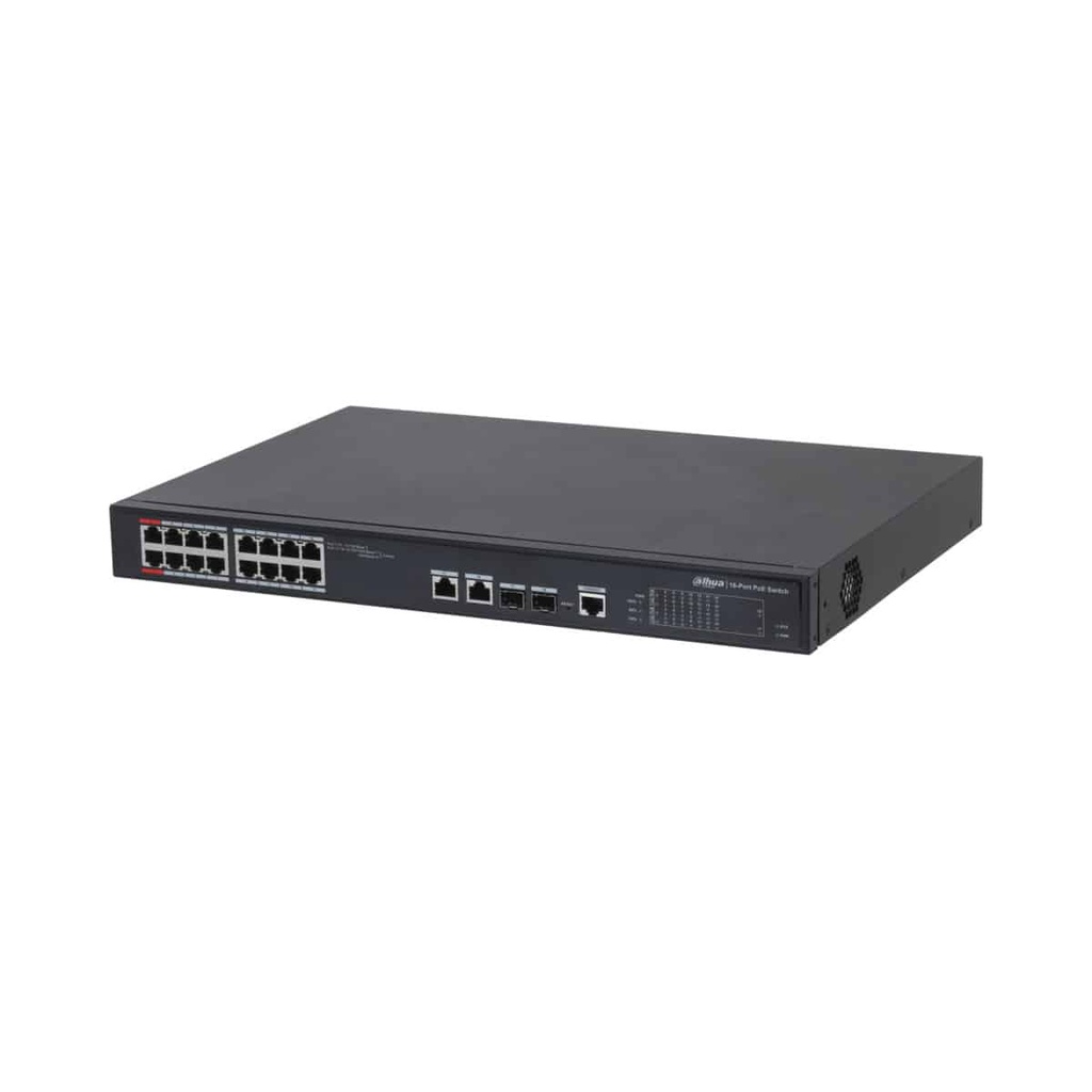 Switch Poe Administrado 16ptos A 100 + 2ptos Gigabit(dh-pfs4218-16et-190)