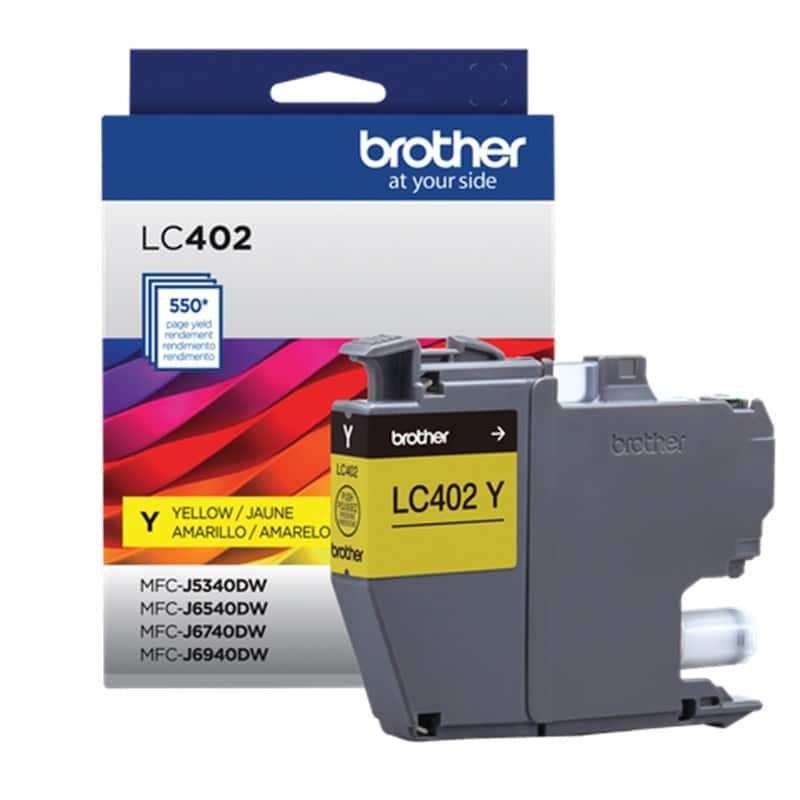 Cartucho Brother Tinta Amarilla Alto Rendi 550 Pag (lc402ys)