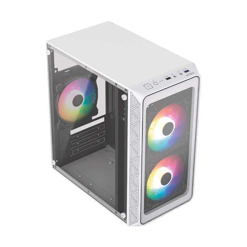Gabinete Acteck Mini Torre Doom Gi730/ 600w/ Usb 3.0/ 2.0/ 3vent/blanco (ac-939232)