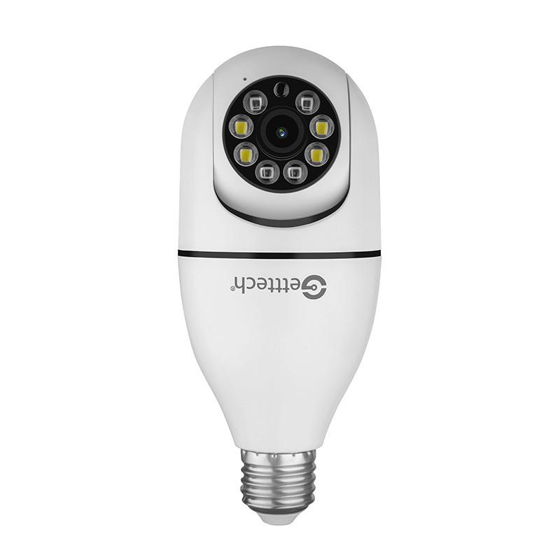 Camara Wifi Getttech Tipo Bombilla 2mp Blanca Gec-wbub2
