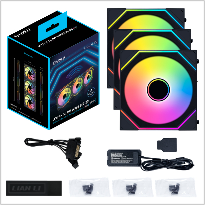 Kit 3 Ventiladores Lian Li Sl Infinty Black Rgb Wireless 120mm