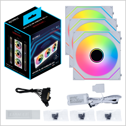 Kit 3 Ventiladores Lian Li Sl Infinty White Rgb Wireless 120mm