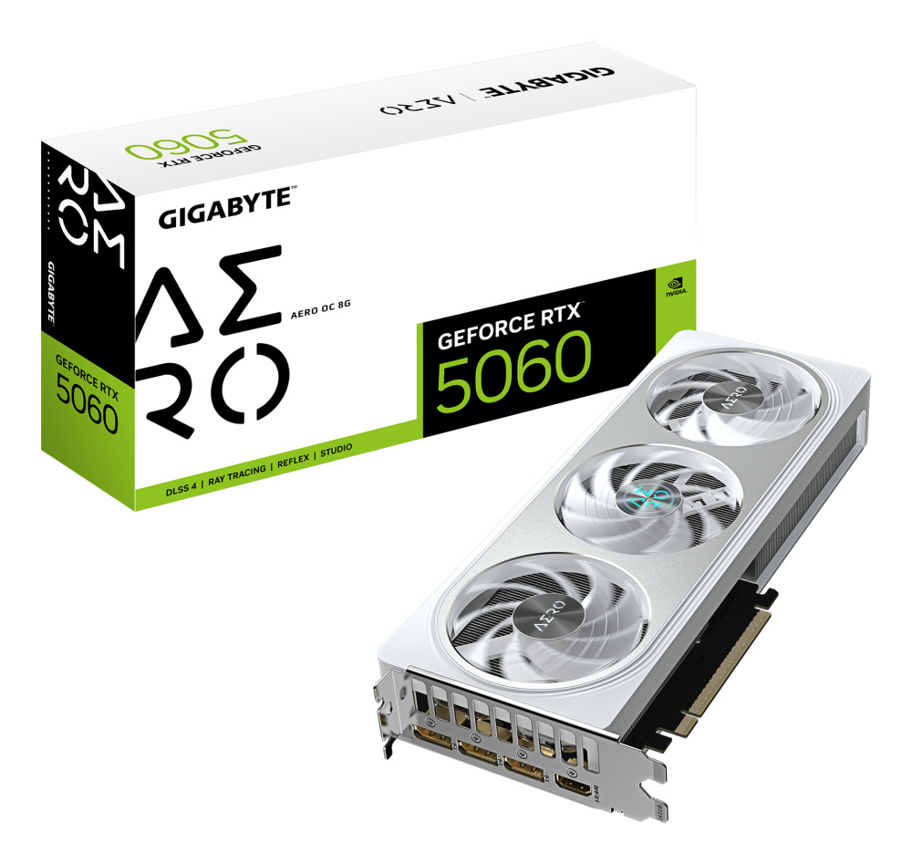 Tarjeta De Video Gigabyte Gv-n5060aero Oc-8gd / Rtx 5060 / Gddr7 8 Gb / Dp 2.1 / Hdmi / 2.1 / Gama