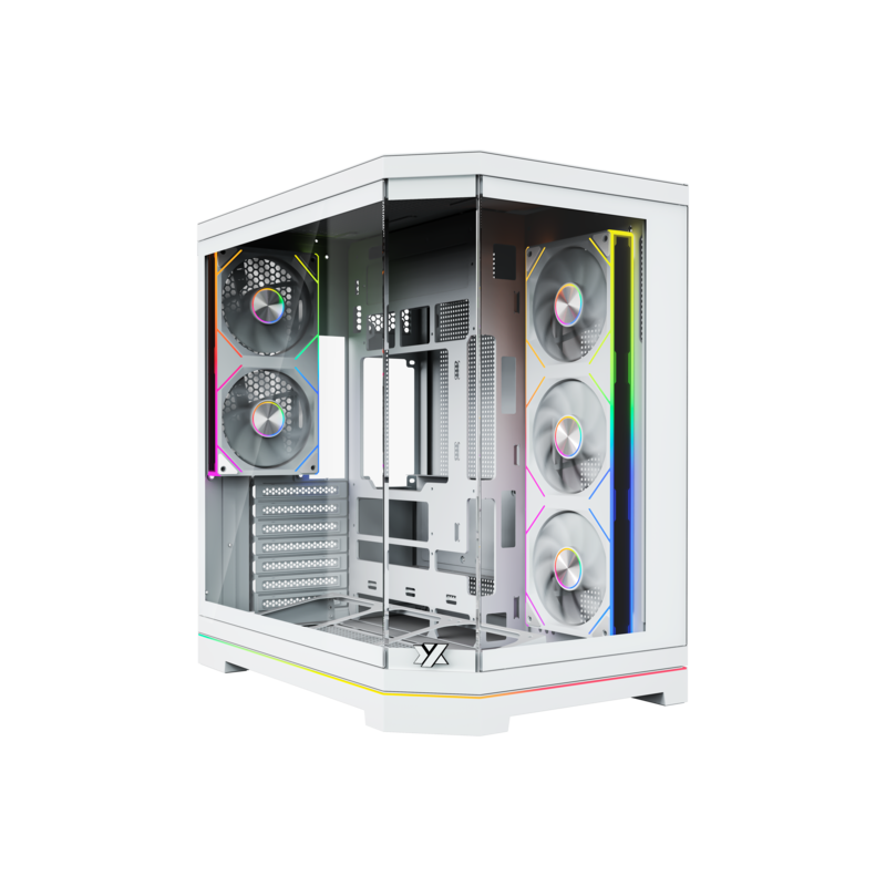 Gabinete Xyz Neutron X 5 Vent 120mmargb, Crist Temp Atx White