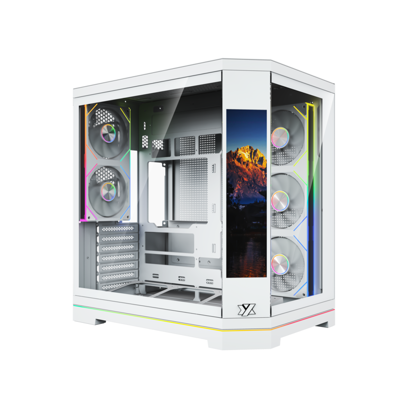 Gabinete Xyz Neutron X Pro 5 Vent 120mm, Pantalla Frontal, Crist Temp/ Malla Atx White