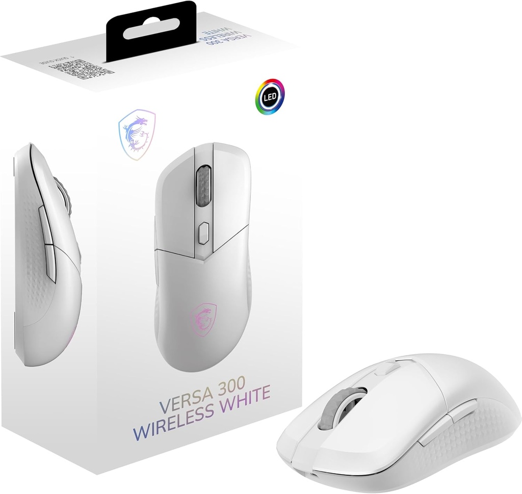 Mouse Msi Optico Inalambrico  Versa 300 W White  /usb 2.0 / Bluetooth 5.3 /rgb/gamer