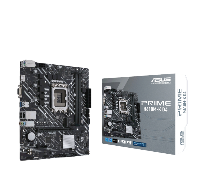 ASUS MB H610 INTEL LGA1700 14th 2 DDR4 3200 D-SUB HDMI M.2 USB TYPE A PRIME H610M-K D4