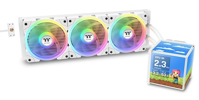 Enfriamiento Liquido Thermaltake Minecube 360 Ultra 3 Ventiladores120mm Blanco Argb 4 Pantallas 3.95 Pulgadas